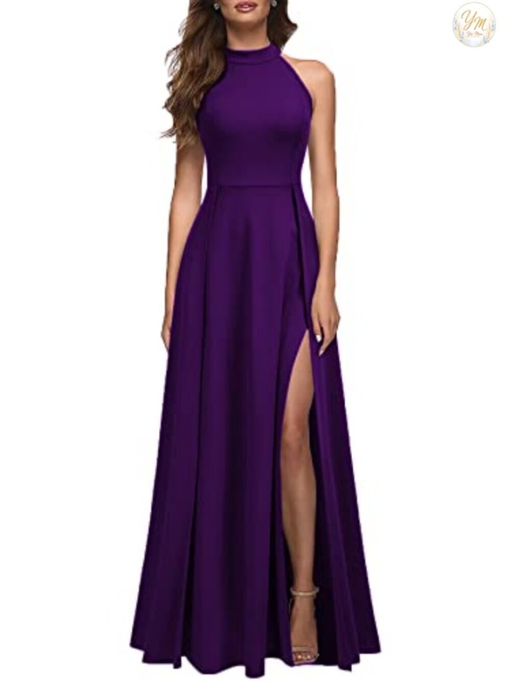Women's Halter Neck Bodycon Maxi Dress Split Formal Cocktail Party